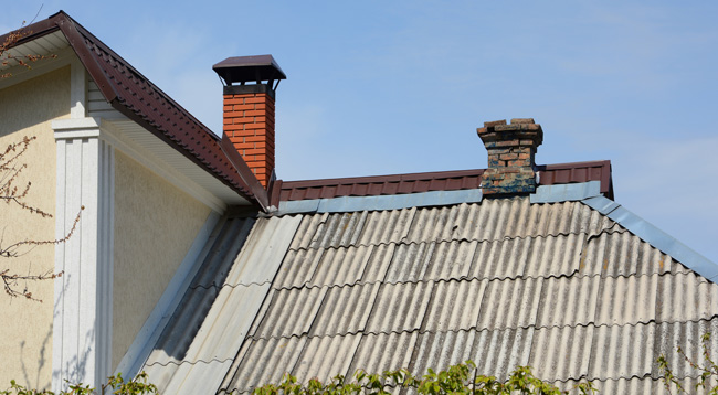 chimenea de fibrocemento con amianto